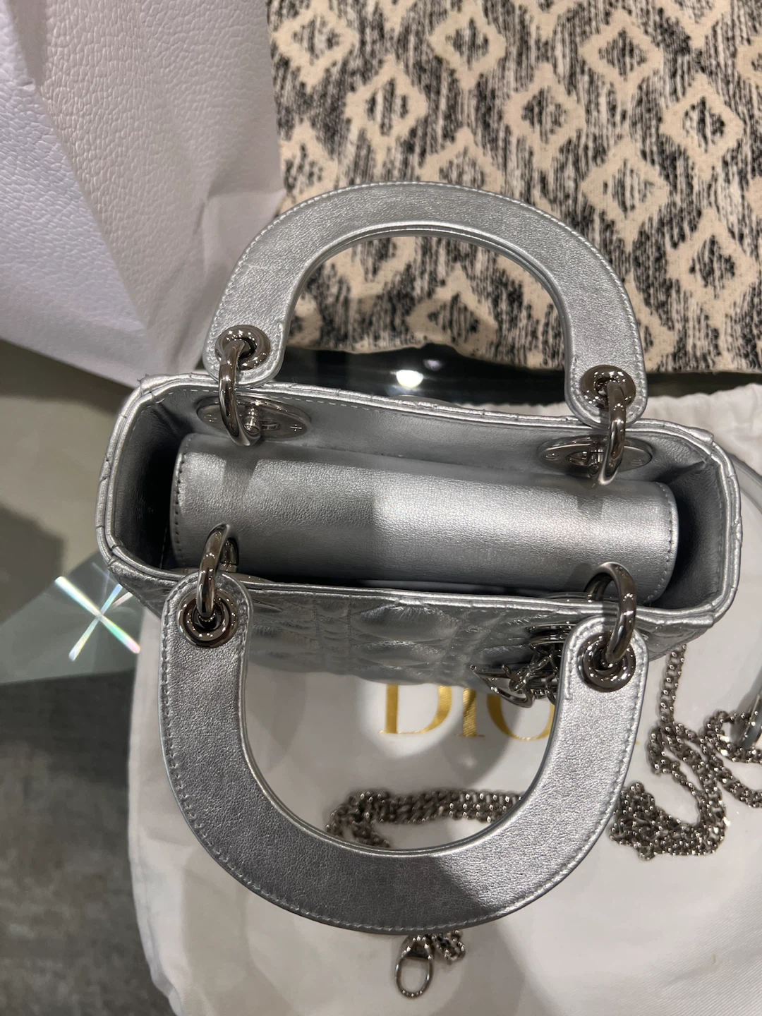 Mini Lady Dior Metallic Silver 2026 - photo 3