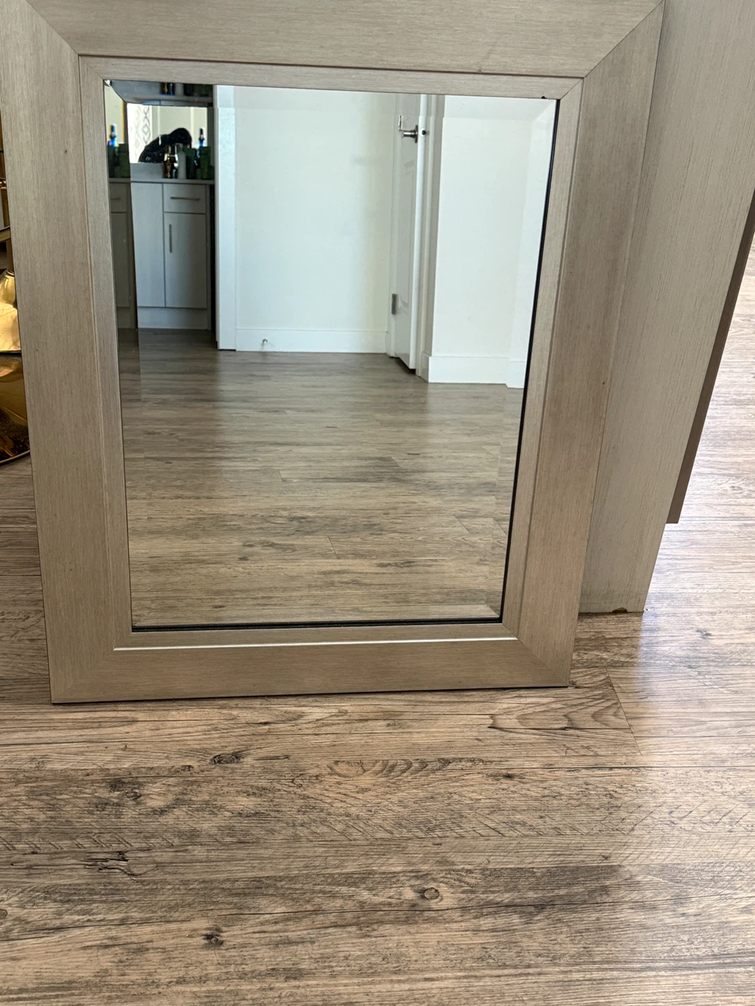 Wall Mirror with Light Wood Frame