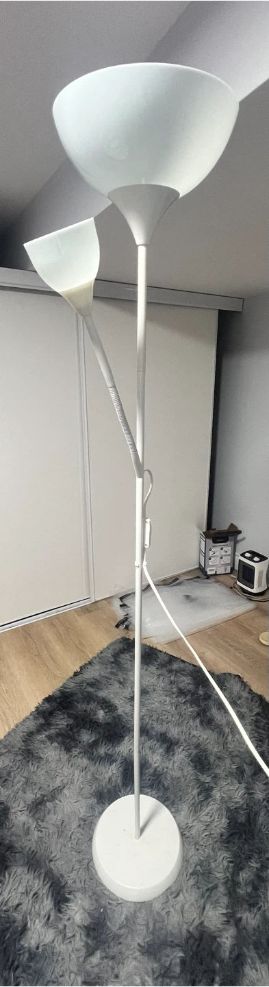 White floor lamp with reading light