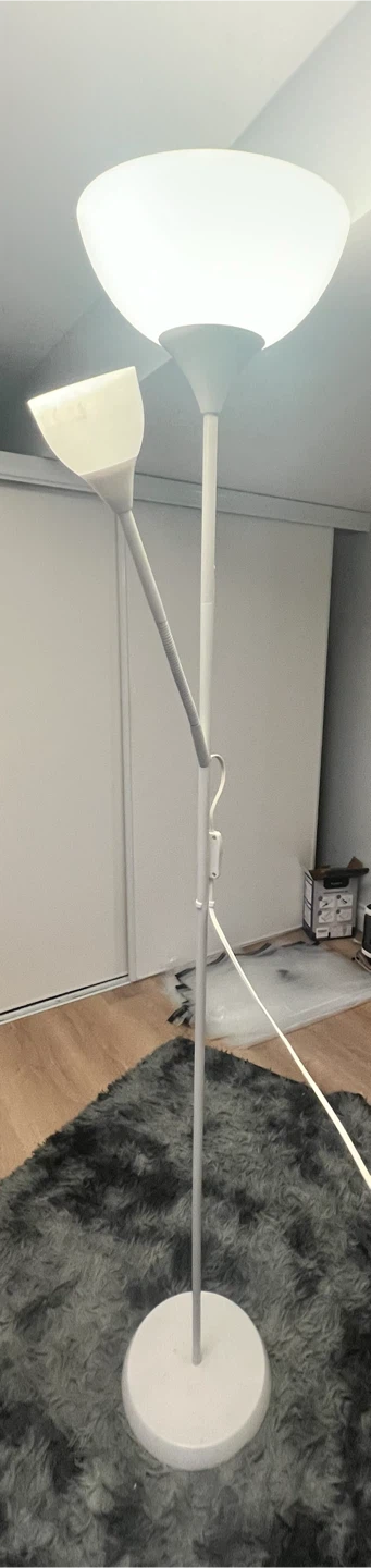 White floor lamp with reading light - photo 2
