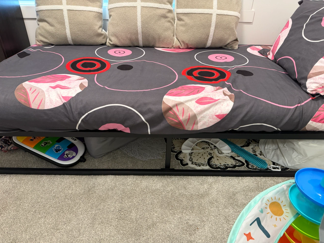 Twin bed frame with mattress