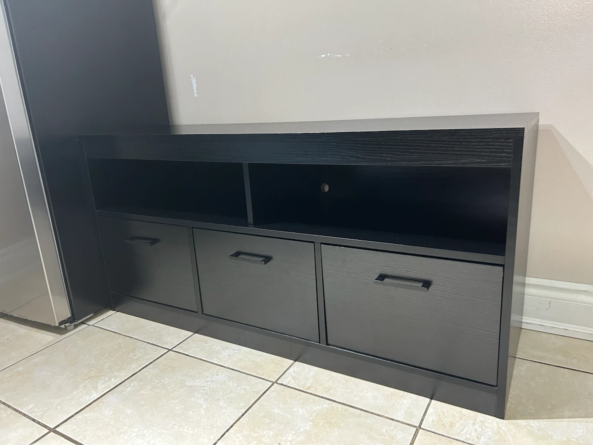 Black TV stand with storage drawers - photo 2