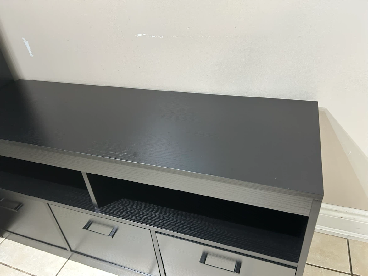 Black TV stand with storage drawers - photo 3
