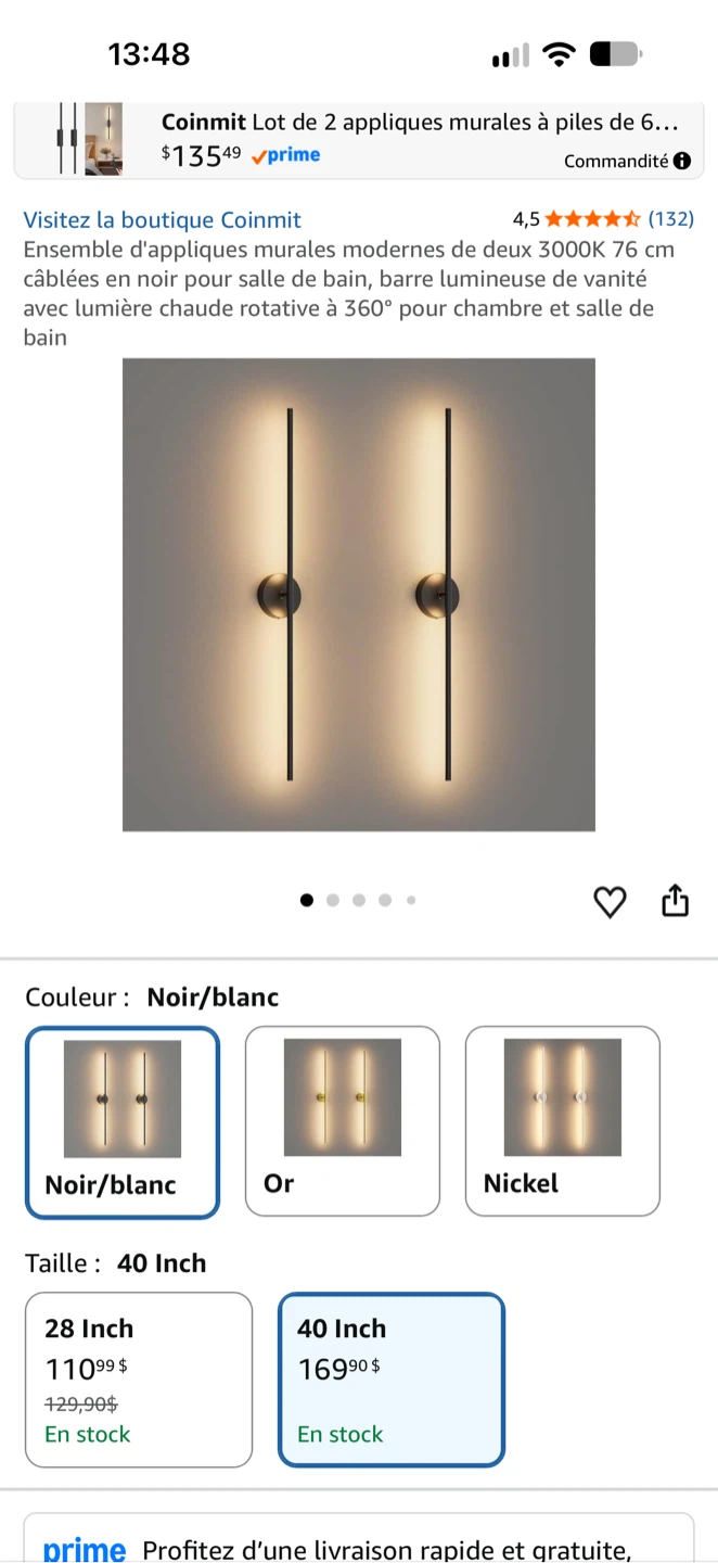 Coinmit Modern Wall Sconces - Set of 2