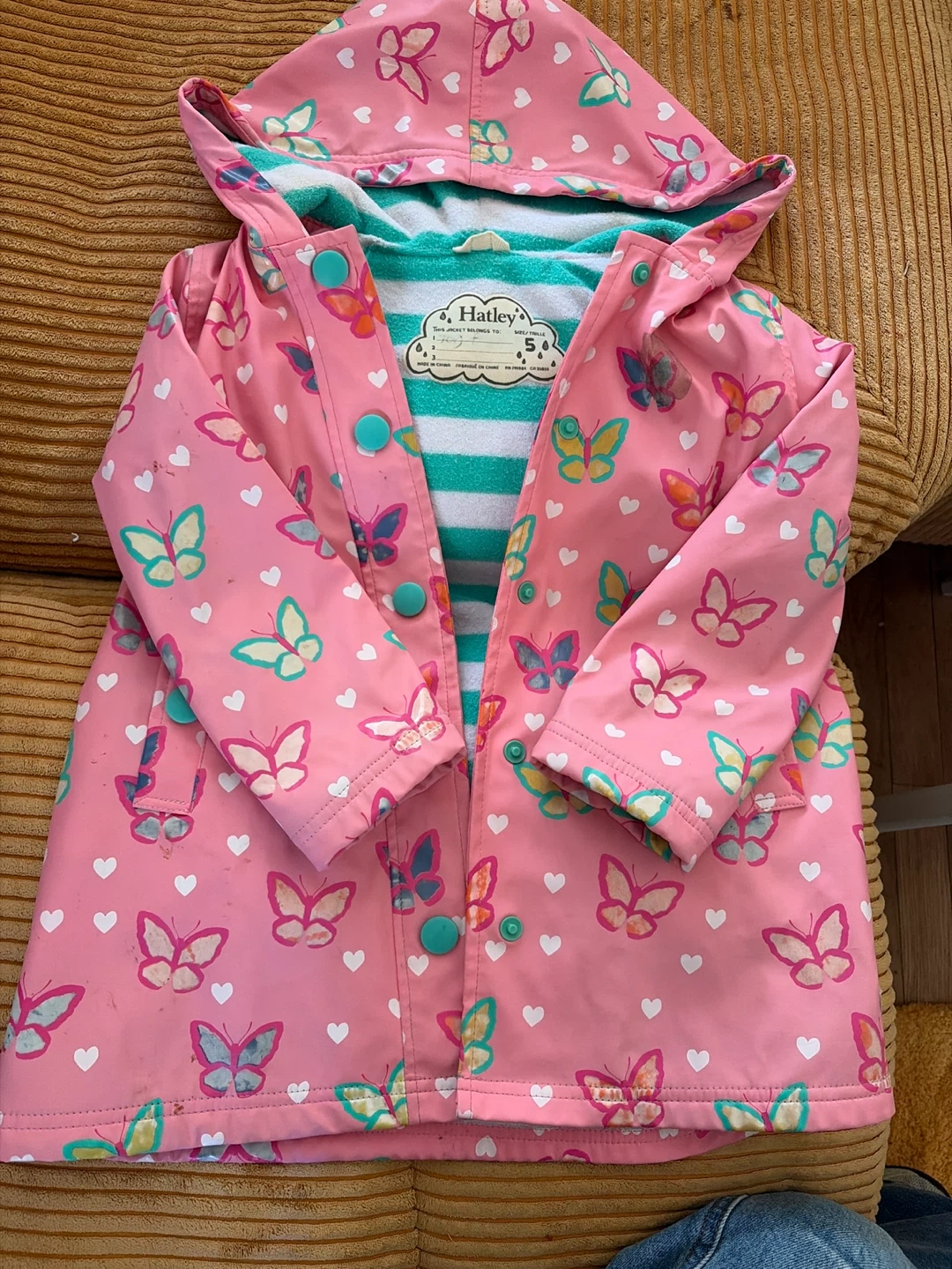 Hatley Butterfly Raincoat Size 5