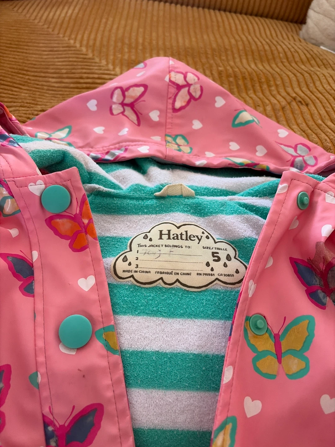 Hatley Butterfly Raincoat Size 5 - photo 2