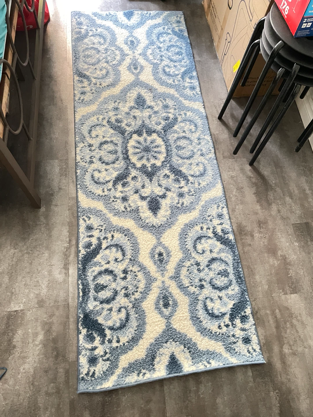 FREE - Blue and White Medallion Runner Rug