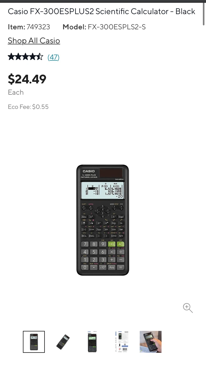 Casio fx-300ES PLUS 2nd Edition Scientific Calculator - photo 3