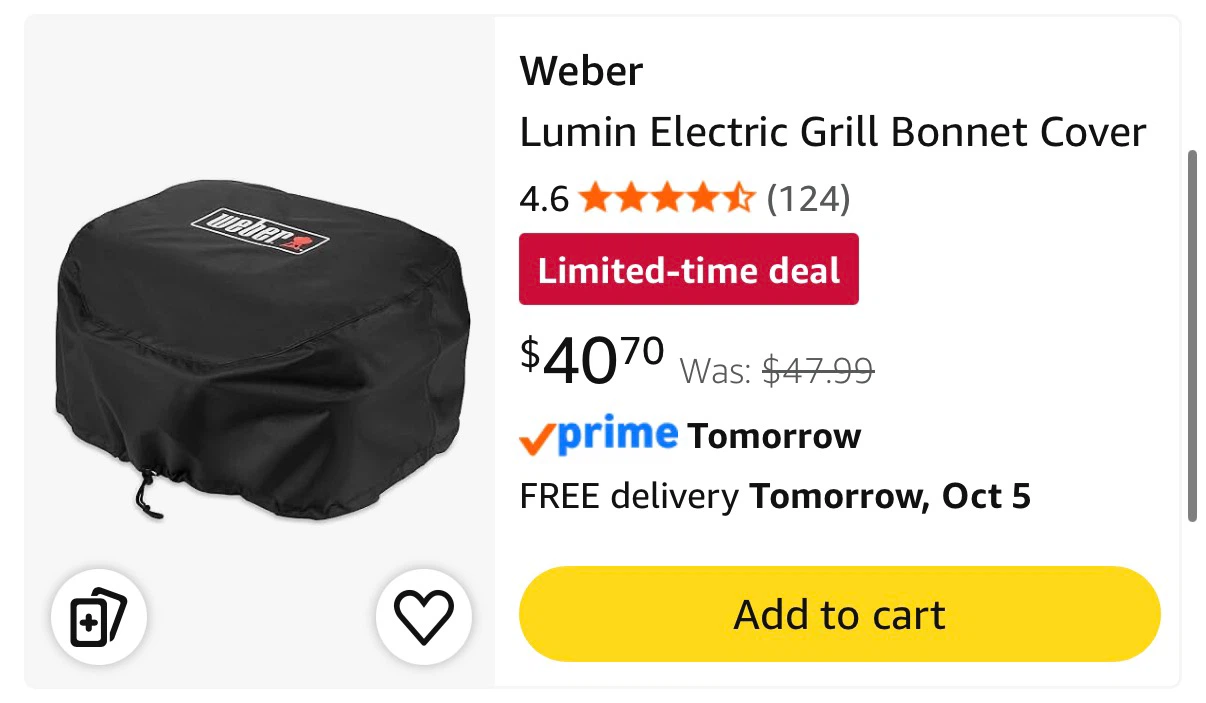 Weber Lumin Electric Grill Bonnet Cover - photo 3