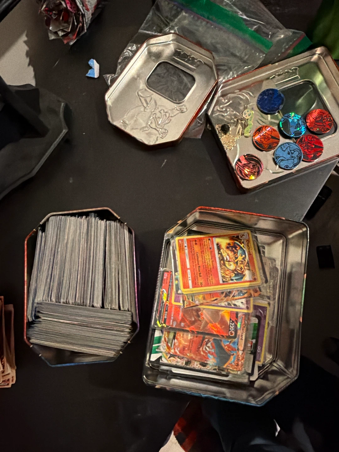 Bulk Pokémon Trading Card Collection in Tins