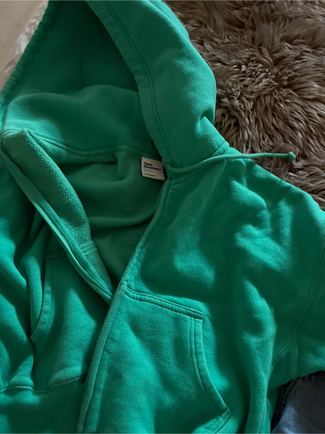 TNA Cozy Fleece Boyfriend Fit Zip-Up Hoodie
