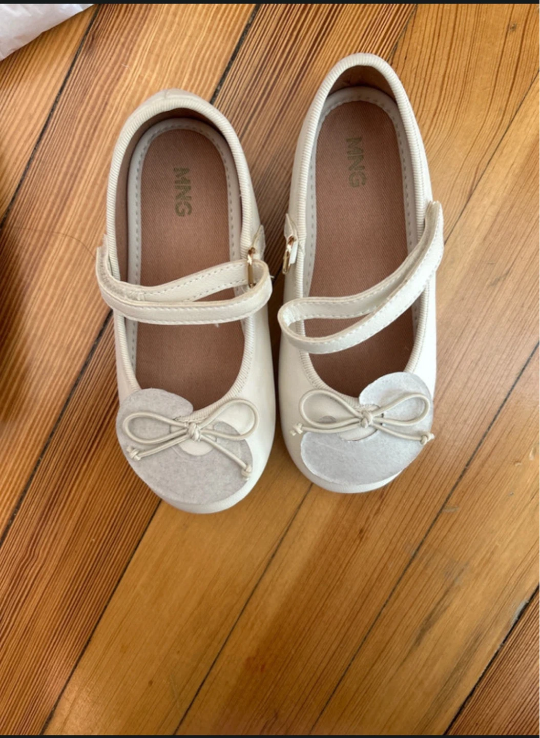 MNG Girls' White Mary Jane Flats