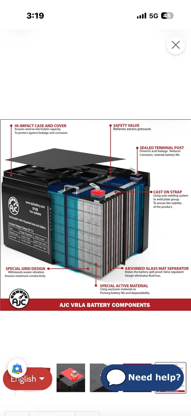 Two UPG UB12750 AGM Sealed Lead-Acid Batteries