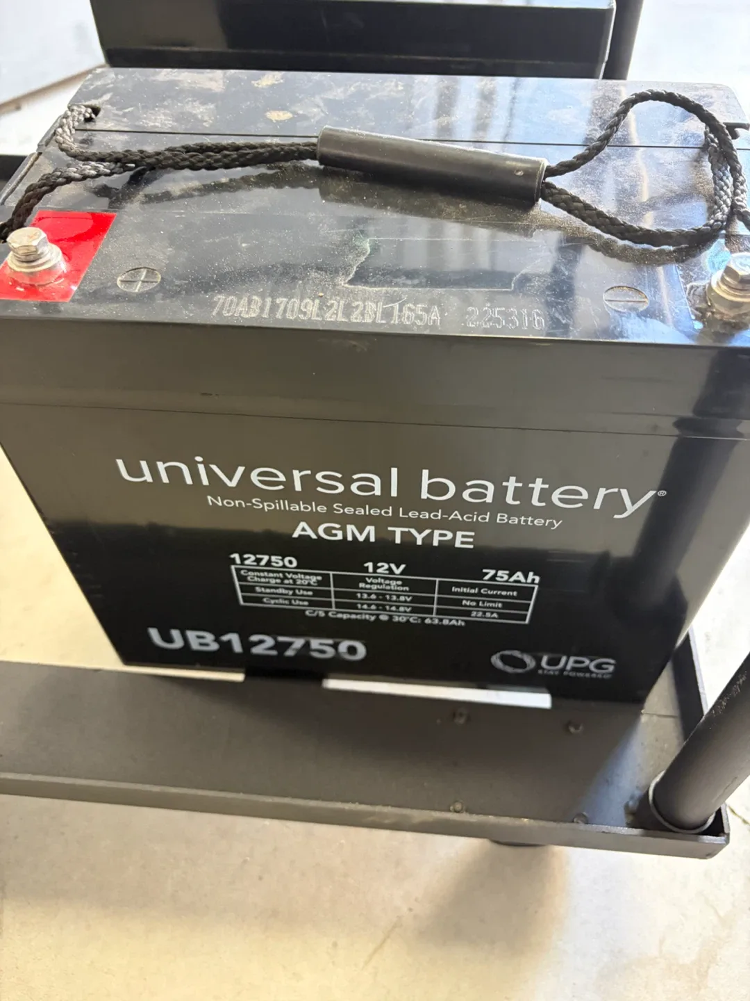Two UPG UB12750 AGM Sealed Lead-Acid Batteries - photo 2