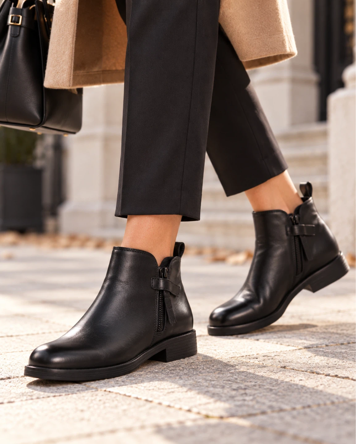 Brand New GEOX Women’s Black Leather Ankle Boots – Size 36