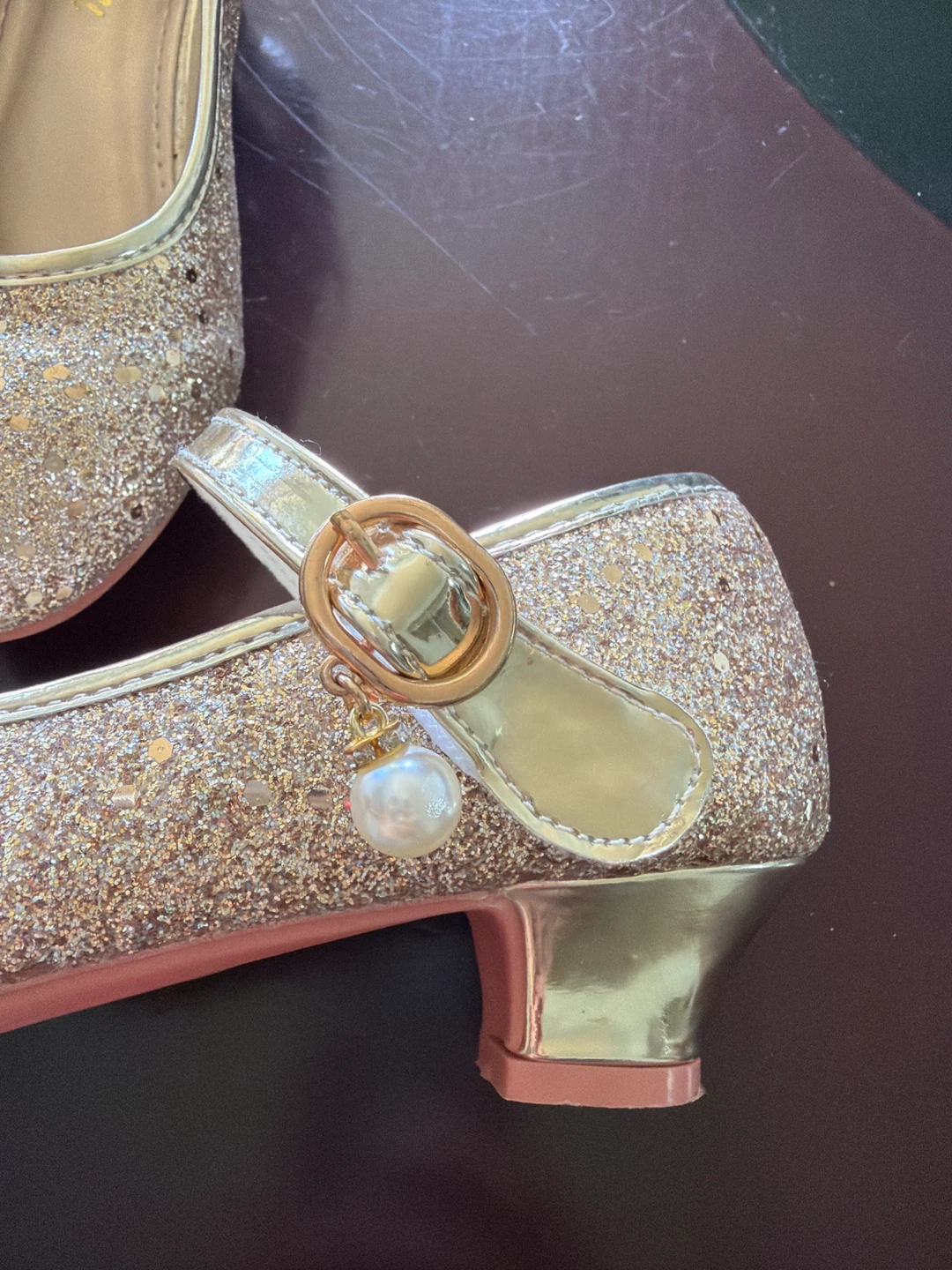 Girls Gold Glitter Dress Shoes Size 31 - photo 2