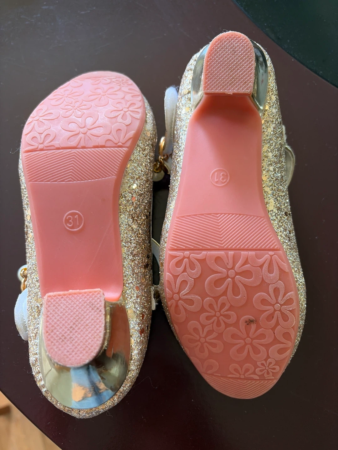 Girls Gold Glitter Dress Shoes Size 31 - photo 3