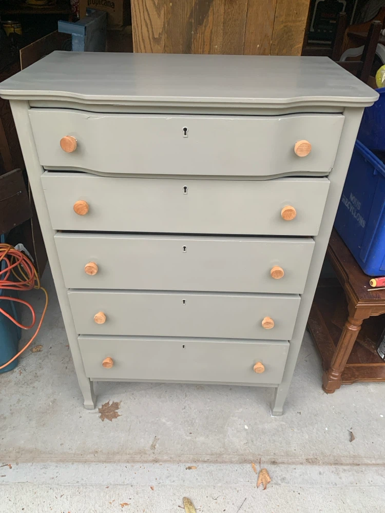 Grey Painted Five-Drawer Dresser - photo 2