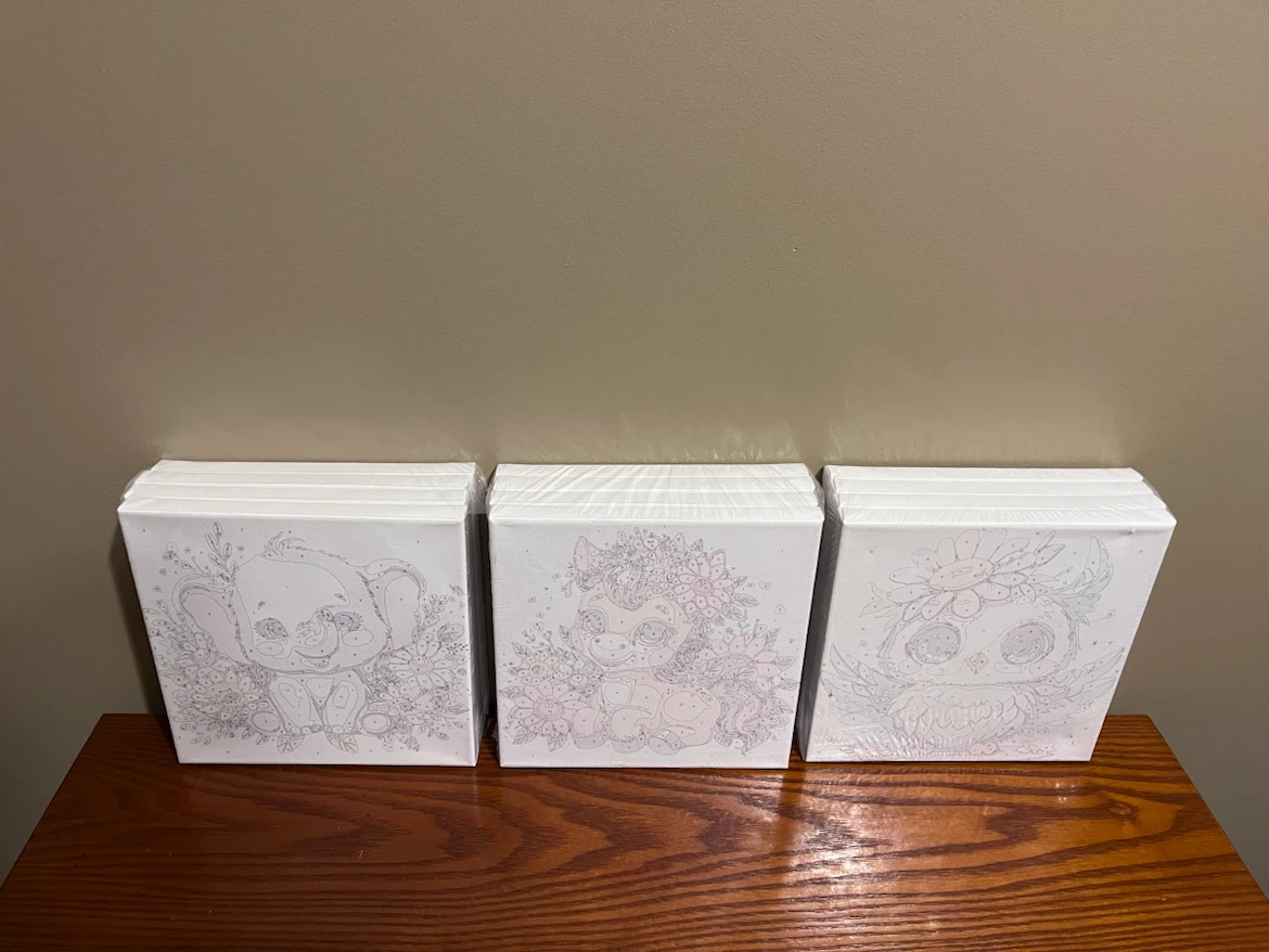 4 PACK ASSORTED PAINT BY NUMBERS KIT (8”x8” canvas)