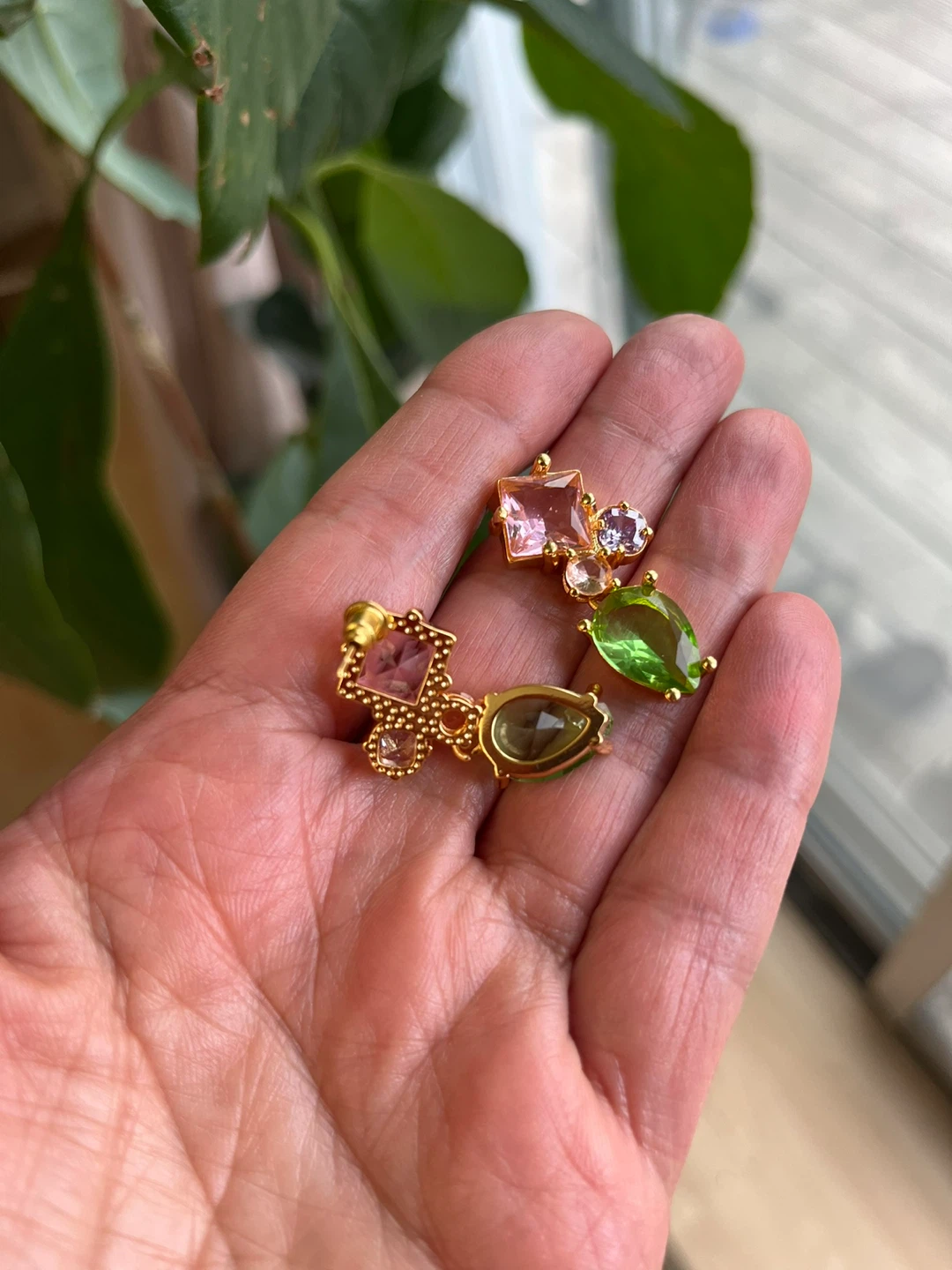Multicoloured Stone Drop Earrings - photo 2
