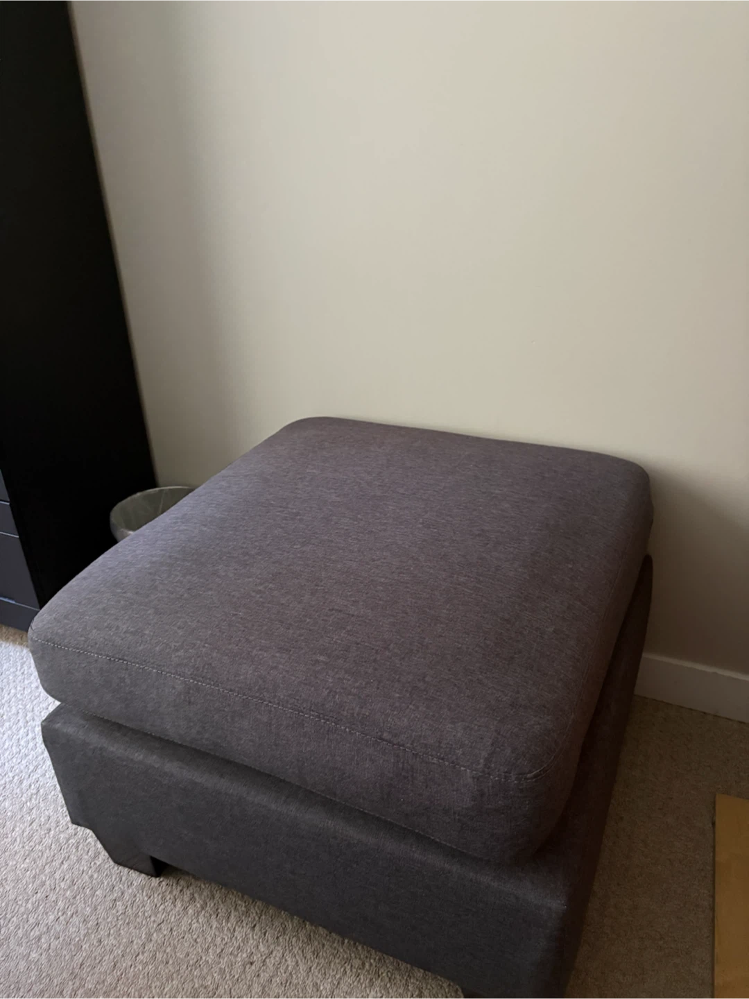 Dark Grey Fabric Ottoman