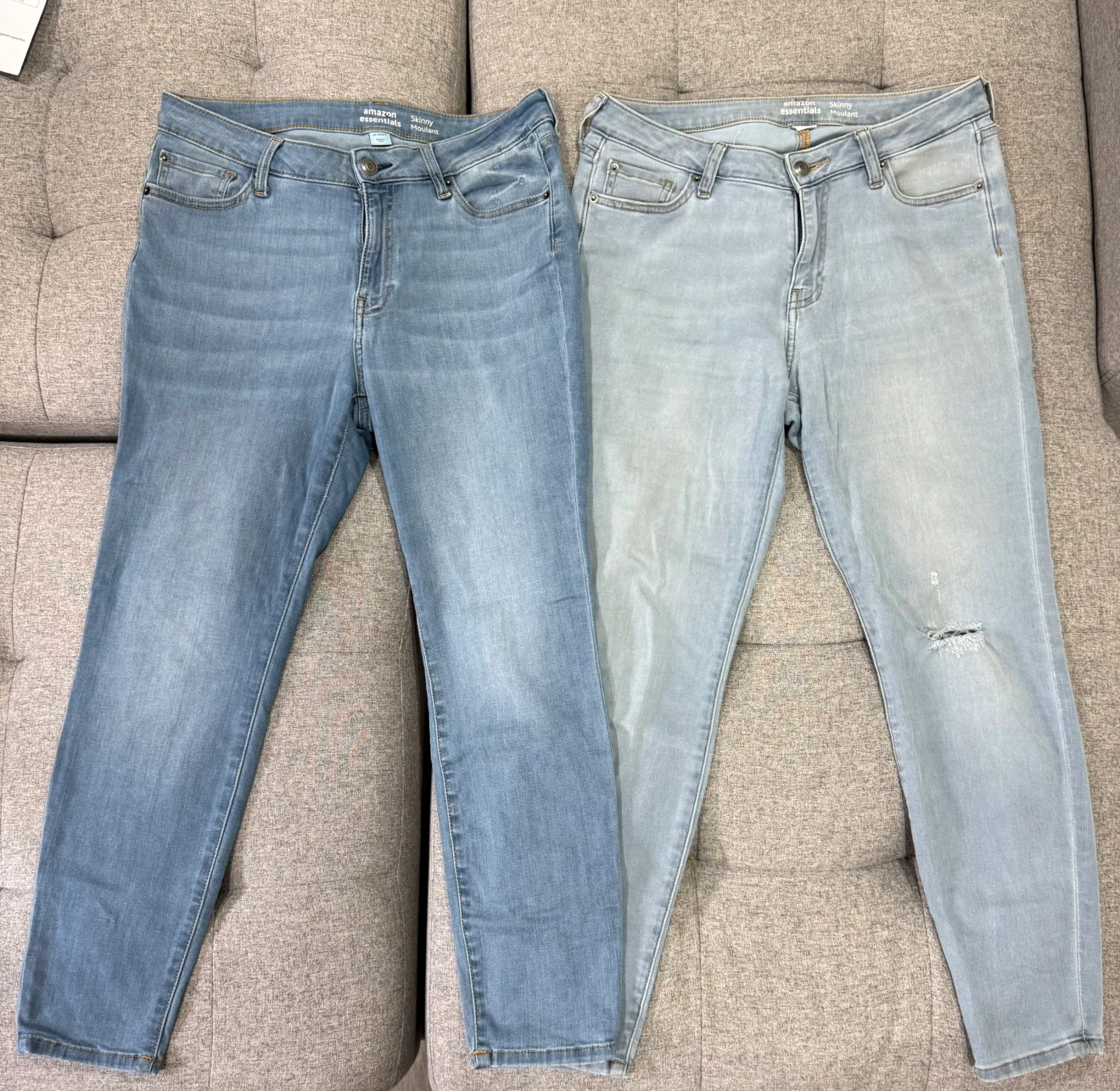 Two pairs of Amazon Essentials Skinny Jeans Size 10