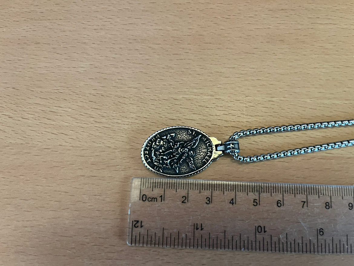 St. Michael Pendant Necklace. Stainless Steel - photo 3