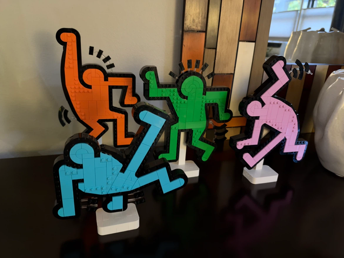 Set of 4 Keith Haring Style Lego Figures