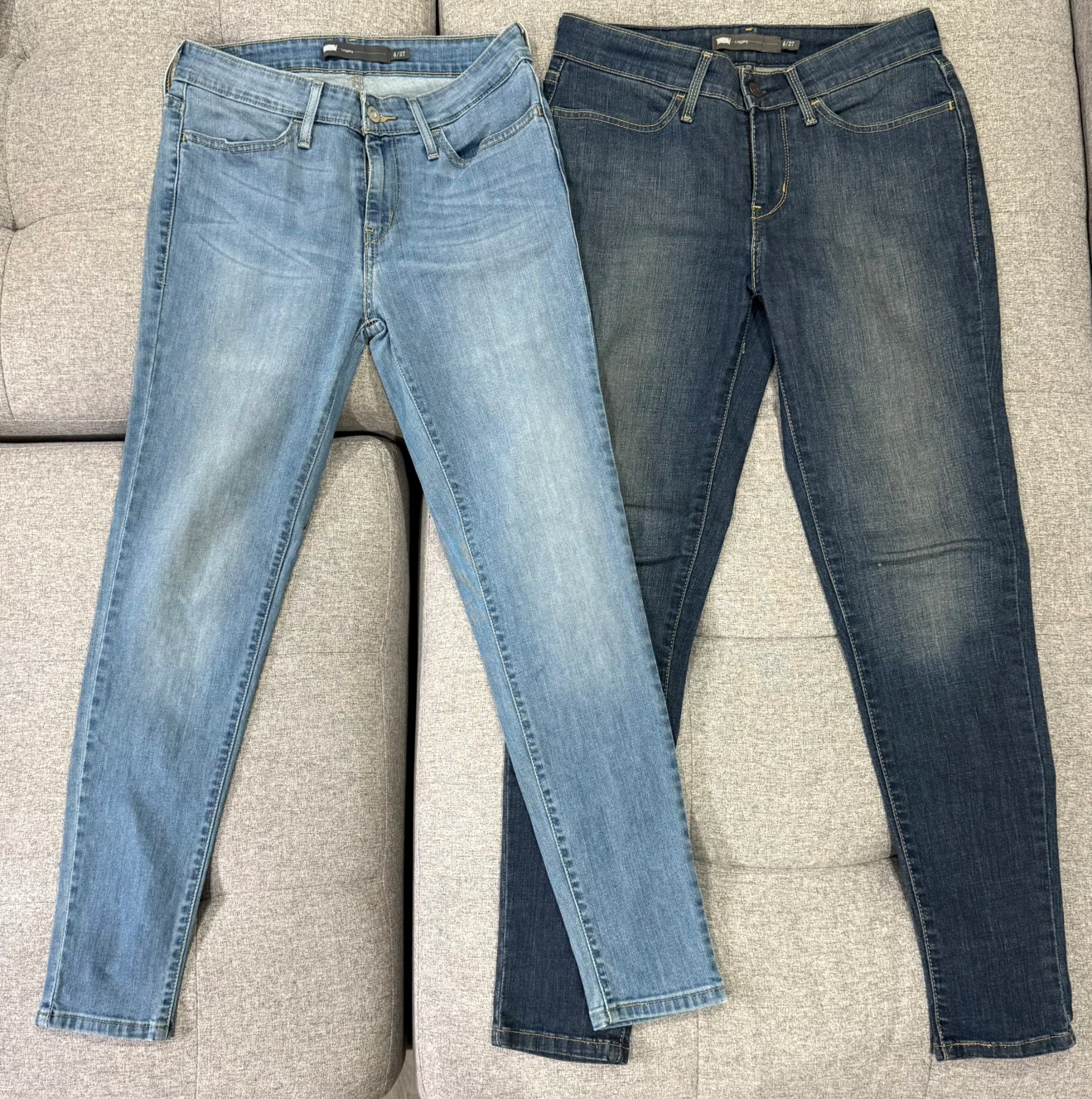 Two Pairs of Levi's Legging Jeans Size 27