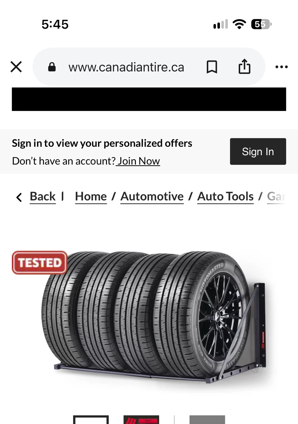 MotoMaster Foldable Wall-Mounting Tire Rack - photo 3