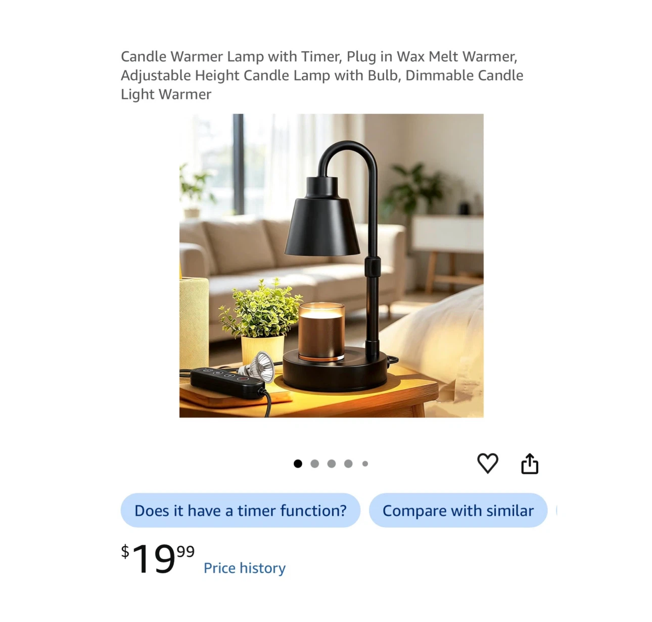 Brand new 9.4” X 4.2” Candle Warmer Lamp with Timer
