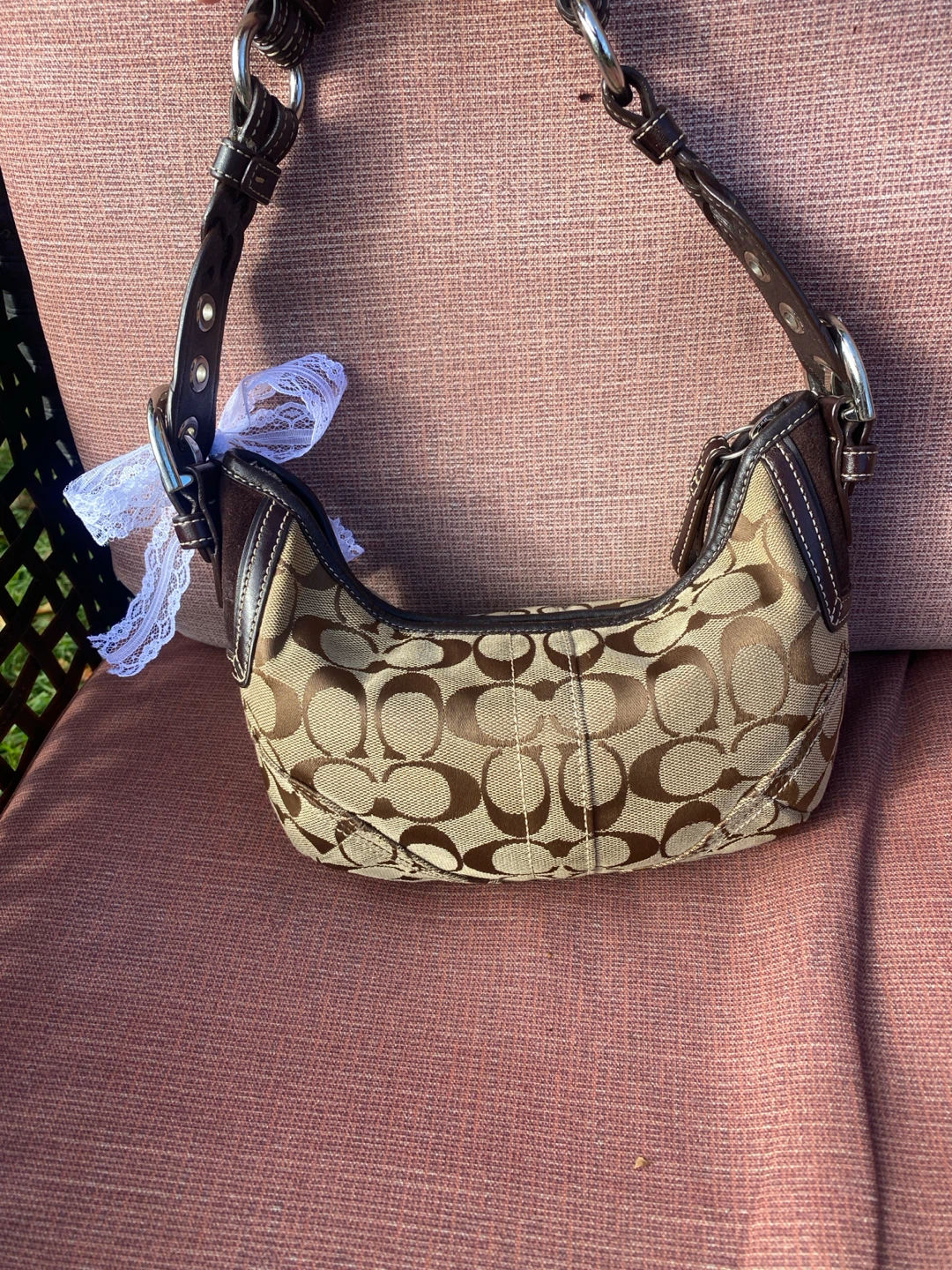 Coach Signature Hobo  soho Bag Brown.