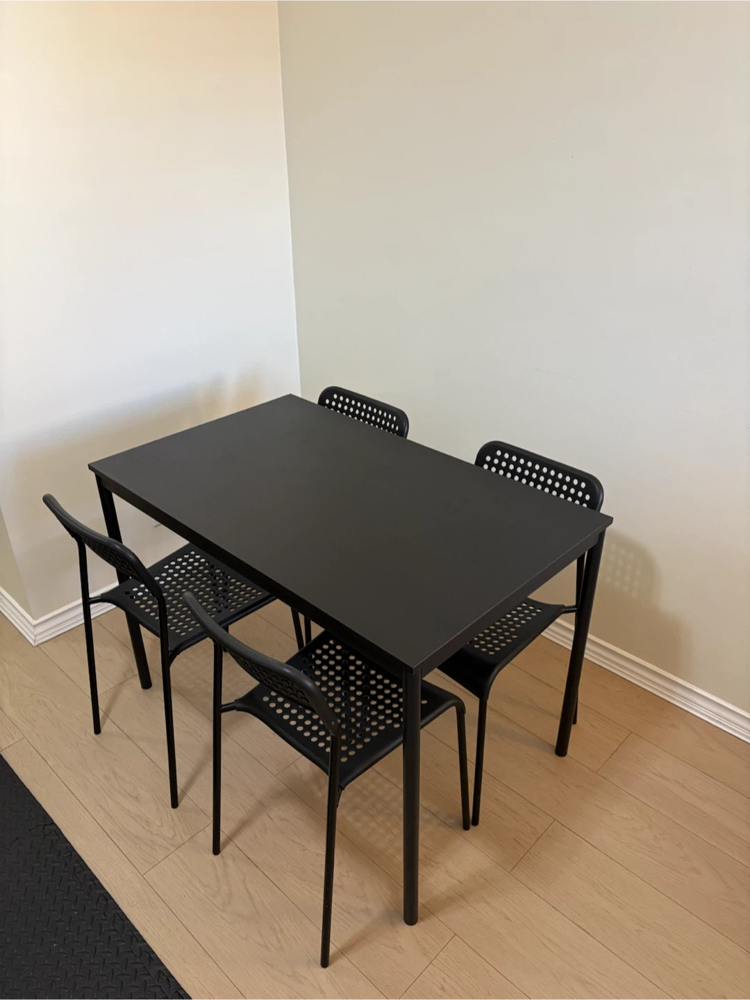 IKEA Black Dining Table + 4 Chairs Set - photo 2
