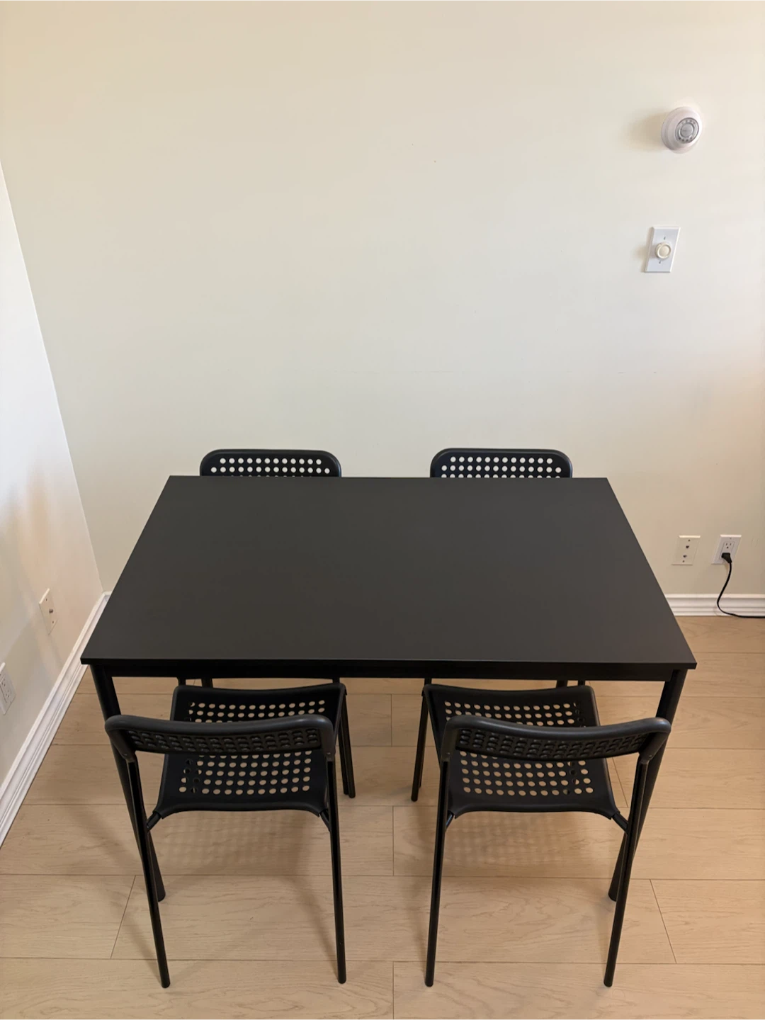 IKEA Black Dining Table + 4 Chairs Set - photo 3