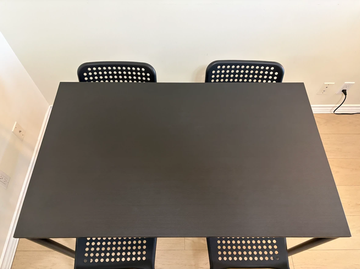 IKEA Black Dining Table + 4 Chairs Set - photo 4