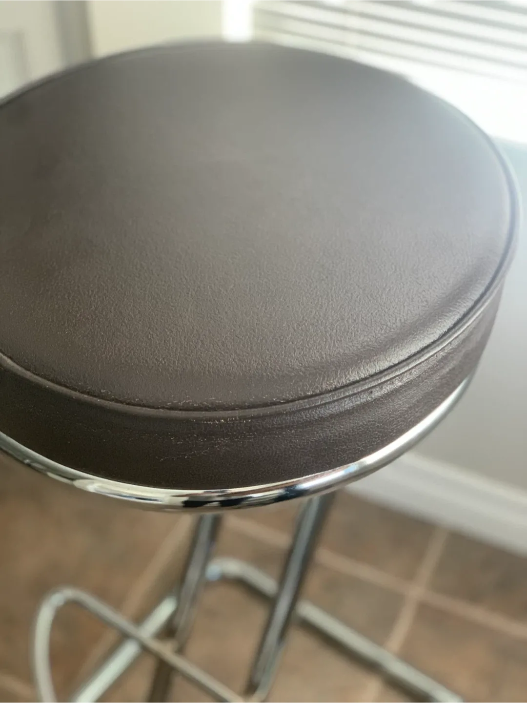 Modern Brown Faux Leather Bar Stool - photo 3