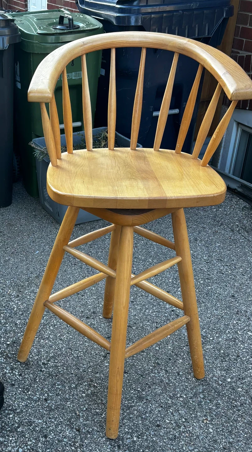 LOOKING TO PURCHASE-Solid Wood Swivel Bar Stool