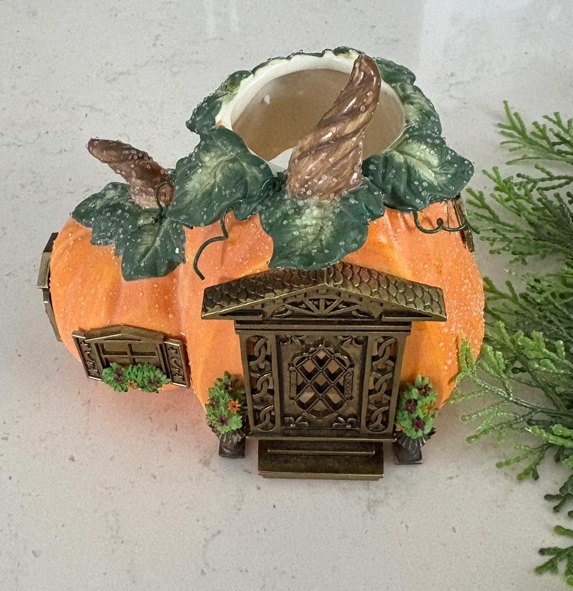 Pumpkin 🎃 Fairy House Tea Light Holder - photo 2
