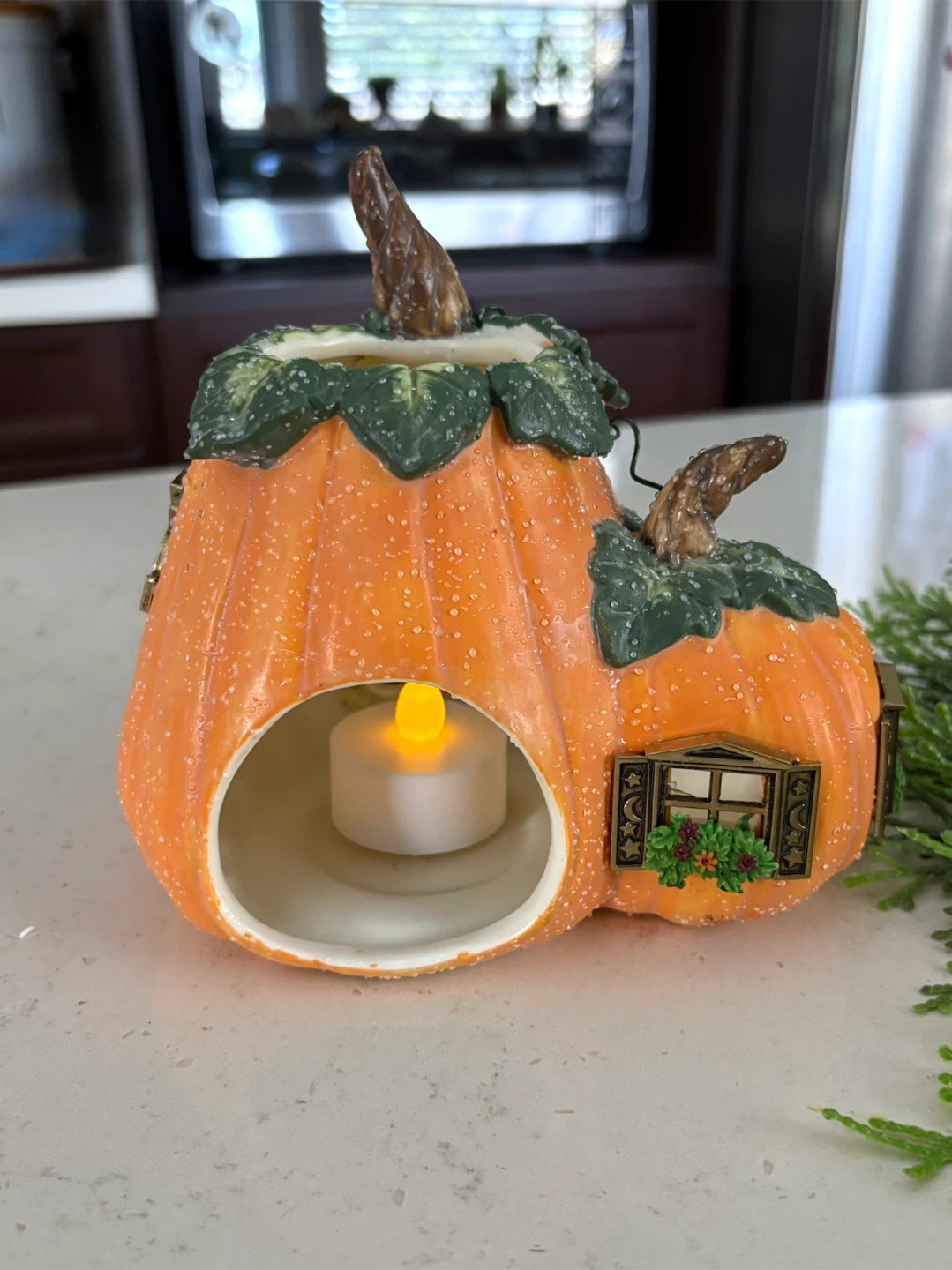 Pumpkin 🎃 Fairy House Tea Light Holder - photo 4