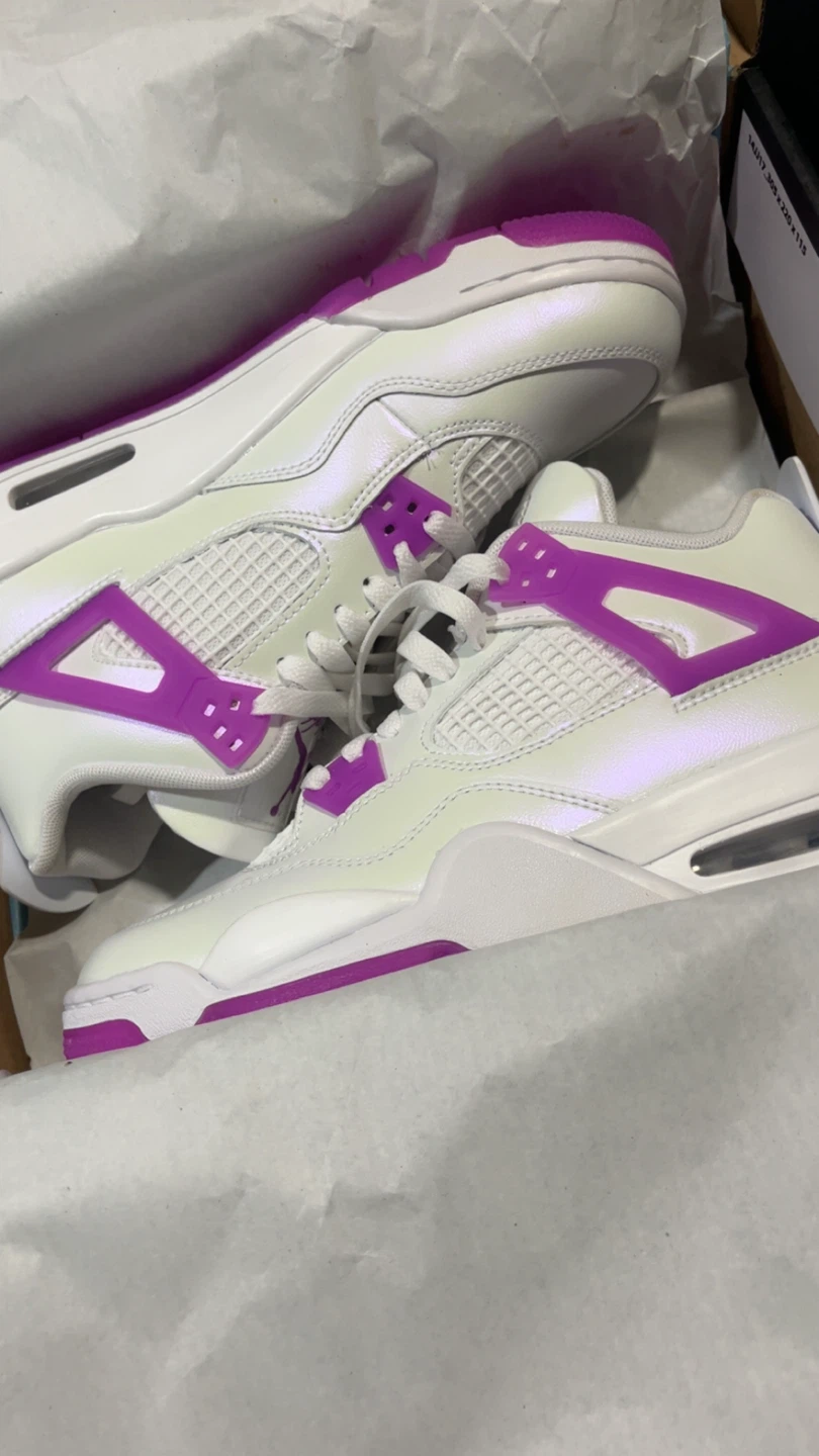 Air Jordan 4 Retro GS – White/Hyper Violet