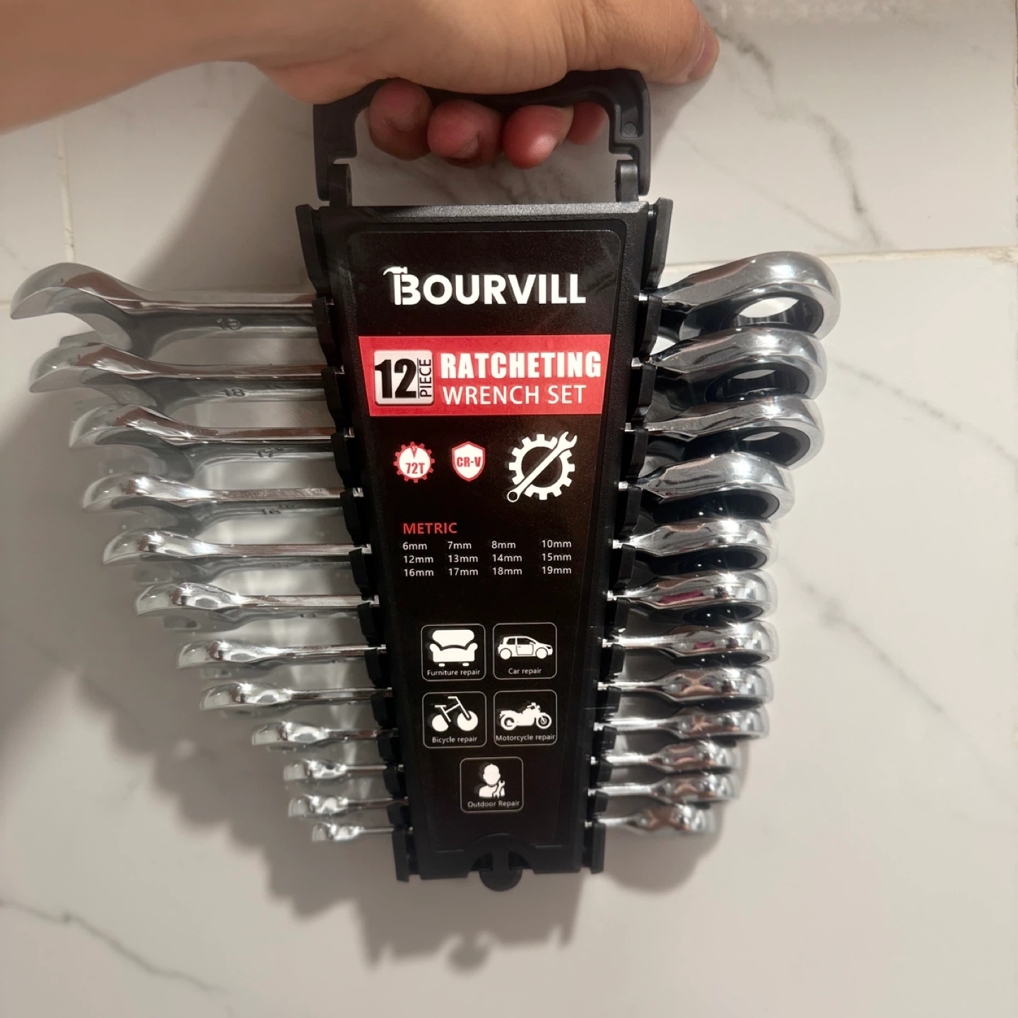 Bourvill 12-Piece Ratcheting Wrench Set