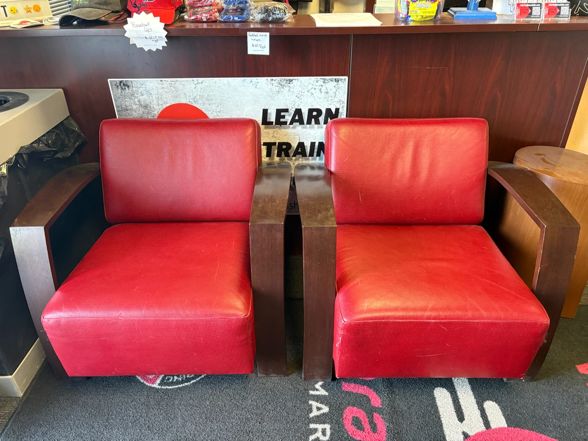 Red Club Chairs $50 each firm