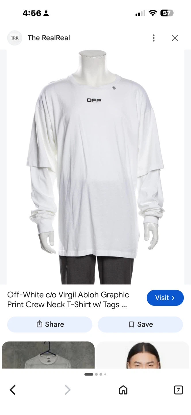 Authentic slightly-stained Off-White whole cotton long sleeve