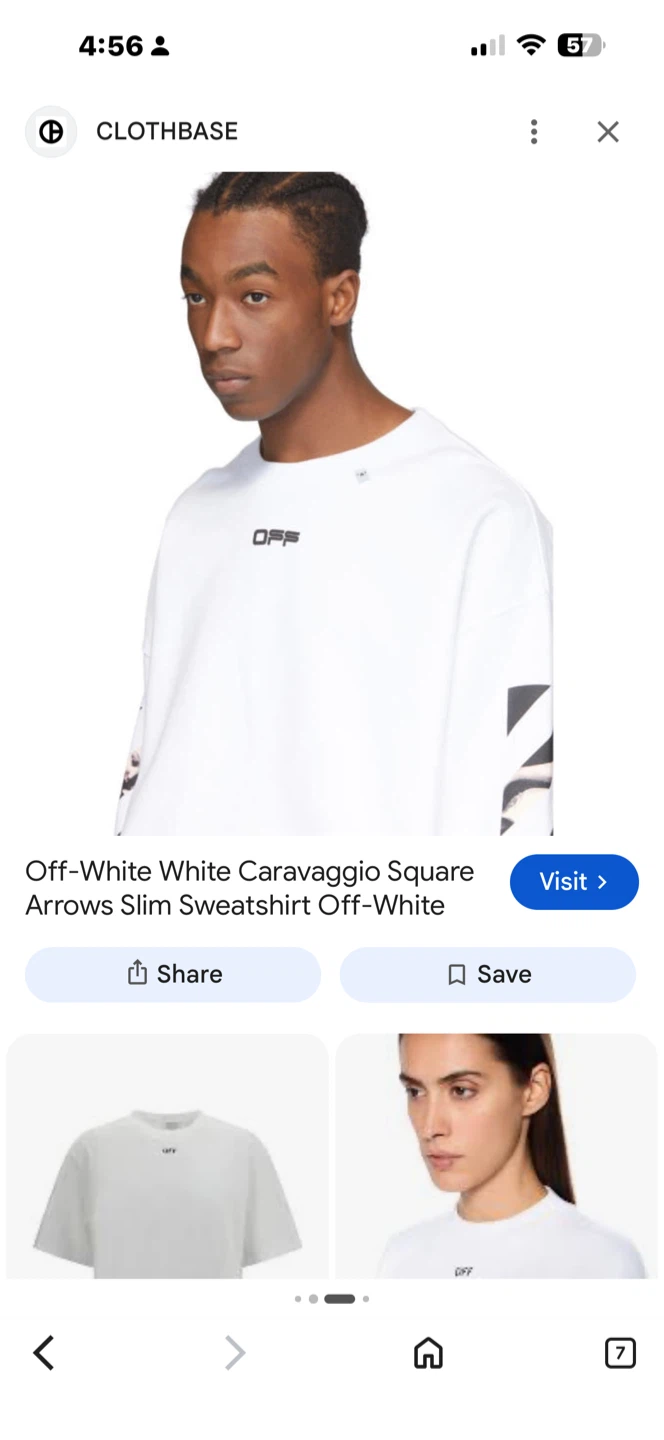 Authentic slightly-stained Off-White whole cotton long sleeve - photo 2