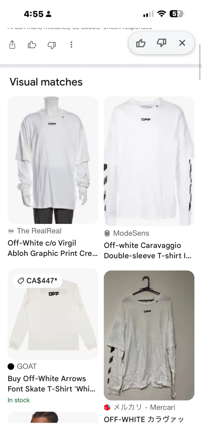 Authentic slightly-stained Off-White whole cotton long sleeve - photo 4