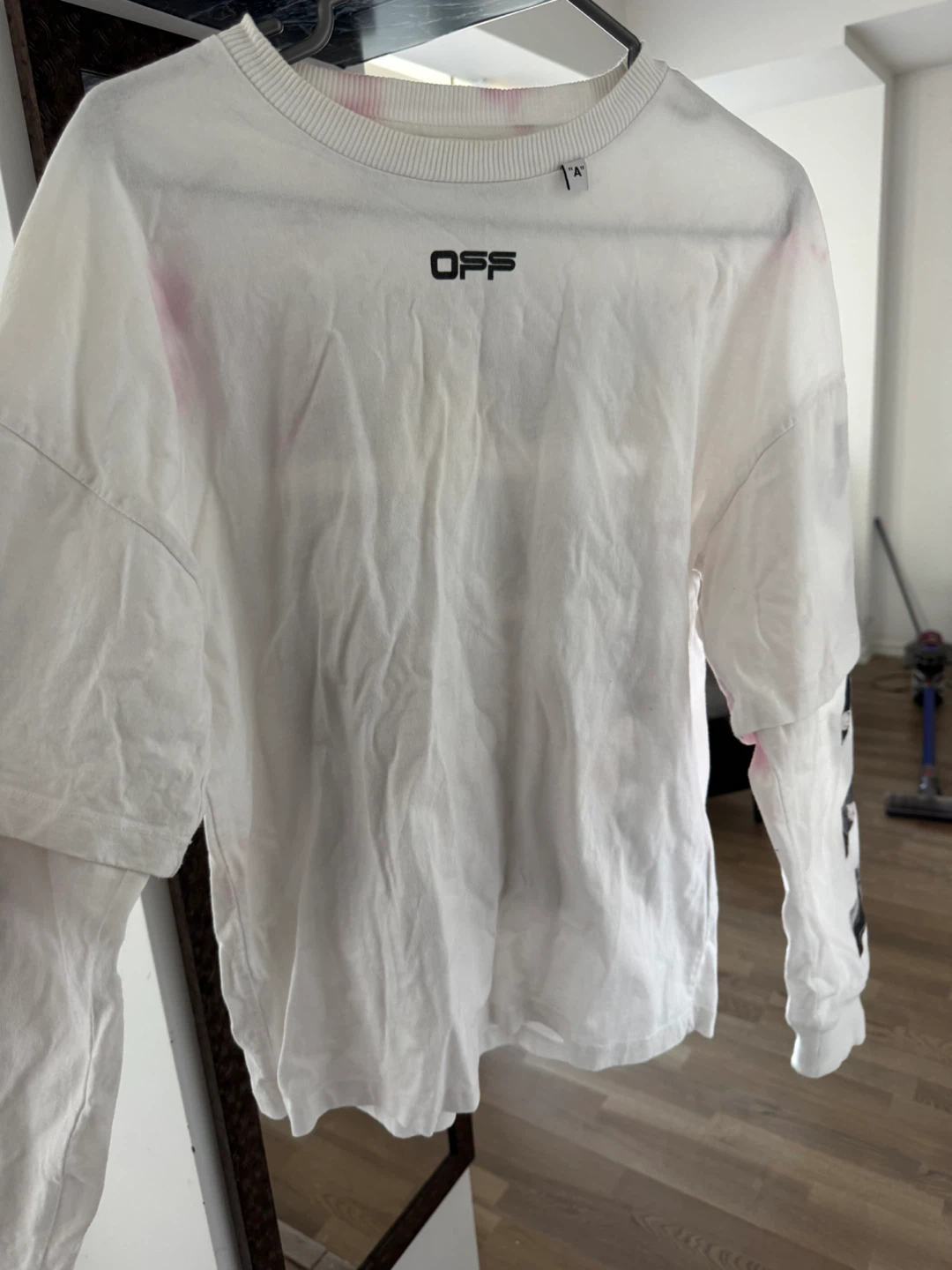 Authentic slightly-stained Off-White whole cotton long sleeve - photo 5