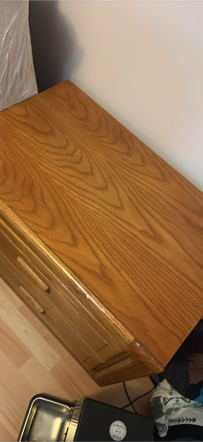 Wooden two-drawer nightstand - photo 5