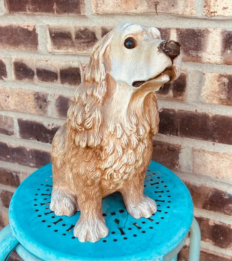 Ceramic Cocker Spaniel Dog Statue