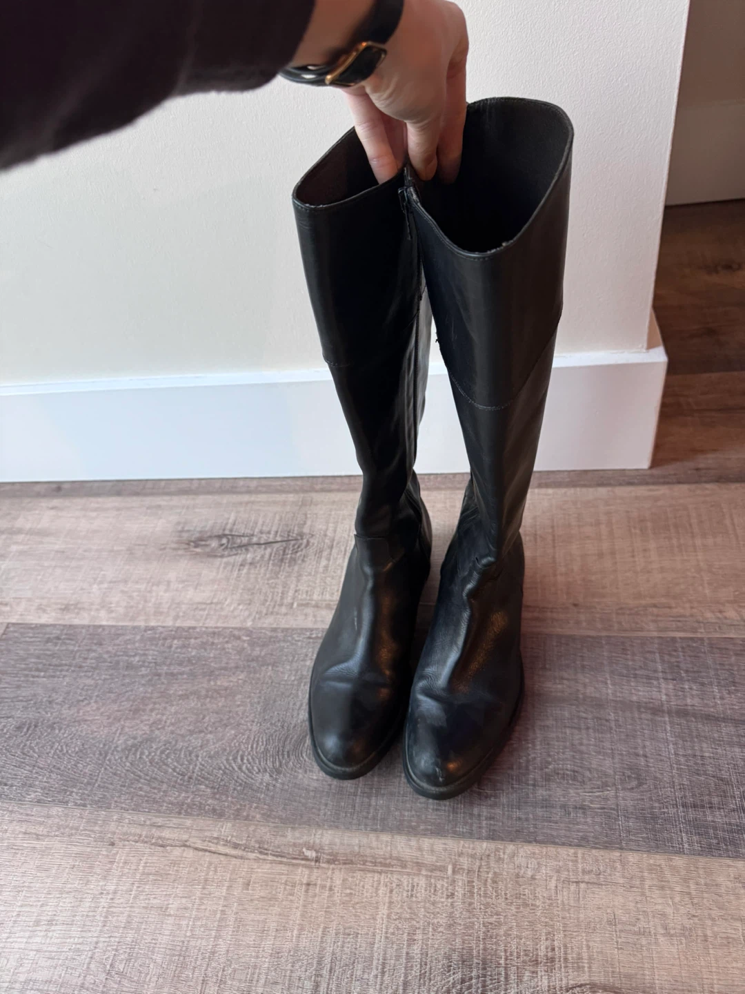 Black Leather Knee-High Boots size 37 (7.5)