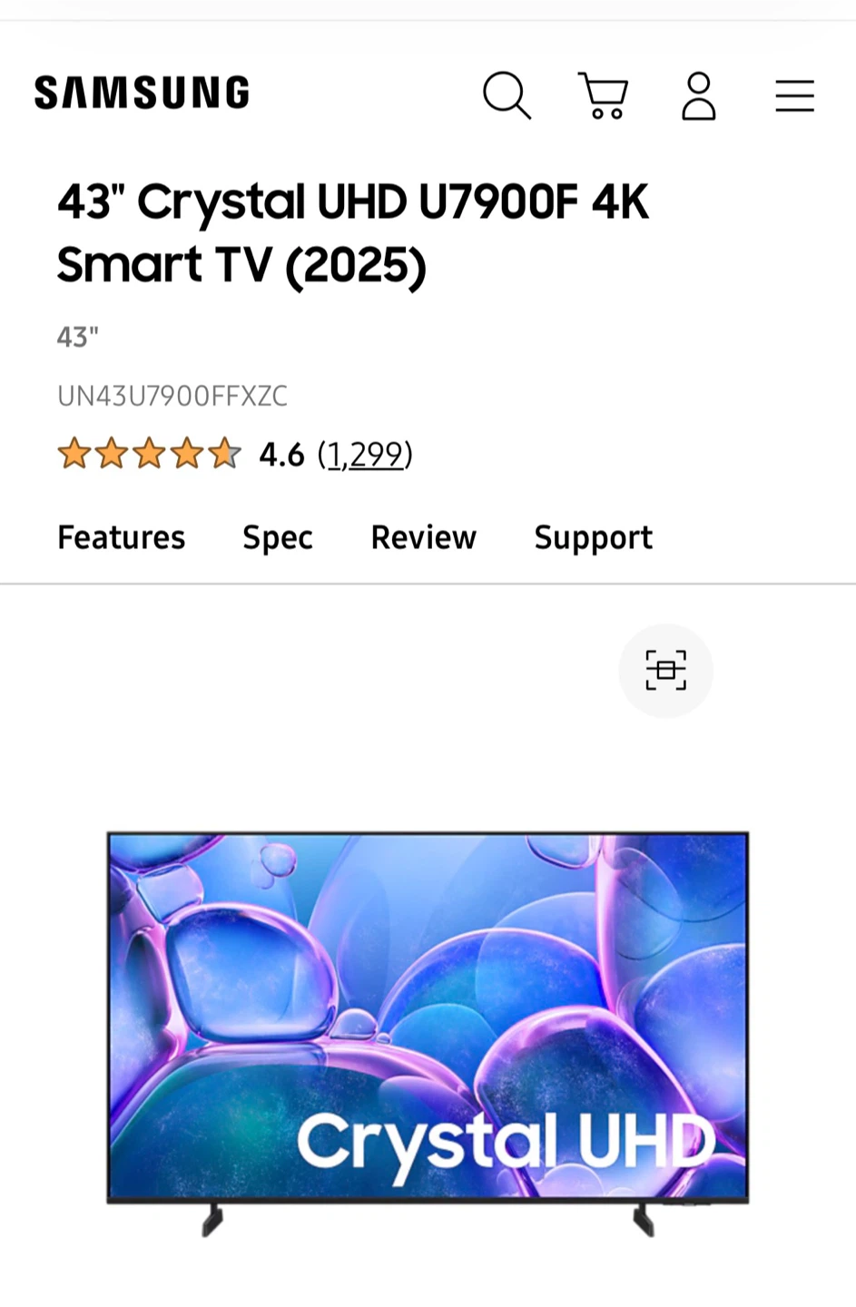 Brand New Samsung 43" Crystal UHD U7900F 4K Smart TV